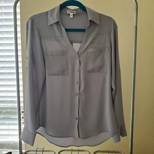 Express button down work blouse